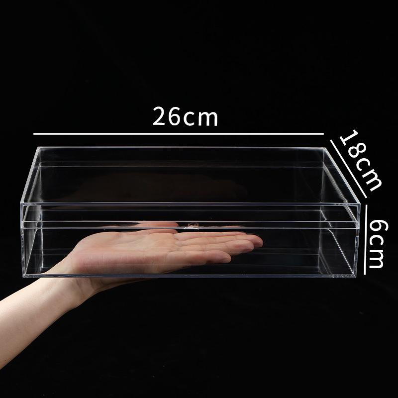 Transparent Square Acrylic Storage Box for Figures - Dustproof Food-grade Plastic, PS Wedding Candy Box with Lid