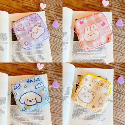 Portable Large Capacity Sanitary Tampon Bag Cartoon Zipper Storage Bag Korean Version Cosmetic Storage Bag Women