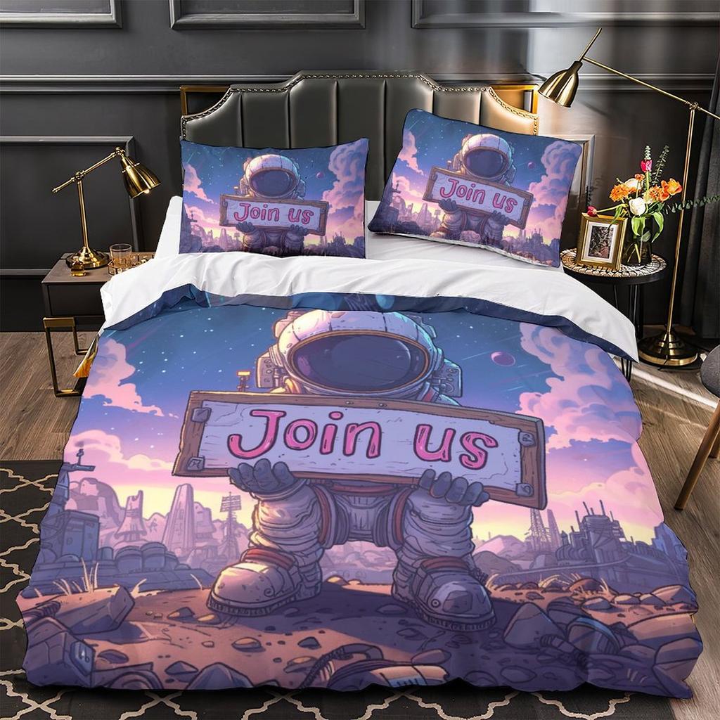 3D Astronaut Bedding Set, Boys Teens, Men's Down Duvet Cover, Pillowcase 2/3pcs, Space and Space Theme Cover, Birthday Gift