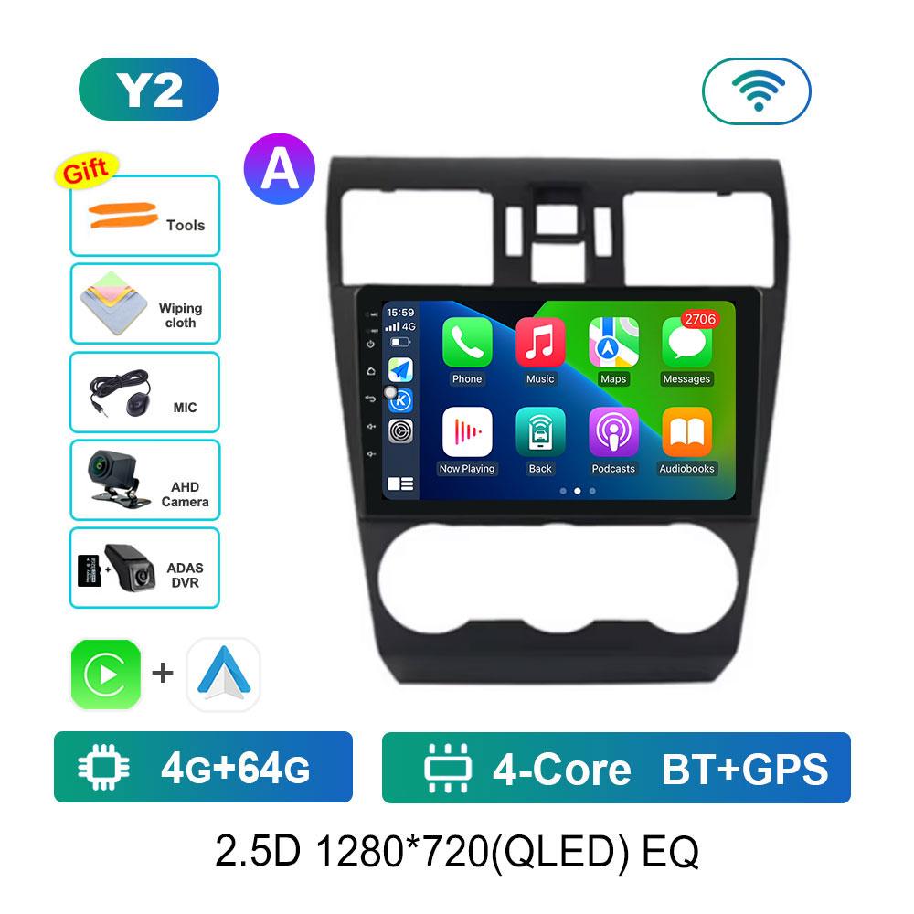 Android OS Navi GPS Car Radio Multimedia Player for Subaru Forester 4 SJ XV WRX 2012 - 2015 2018 DSP Stereo 4G QLED Screen WiFi