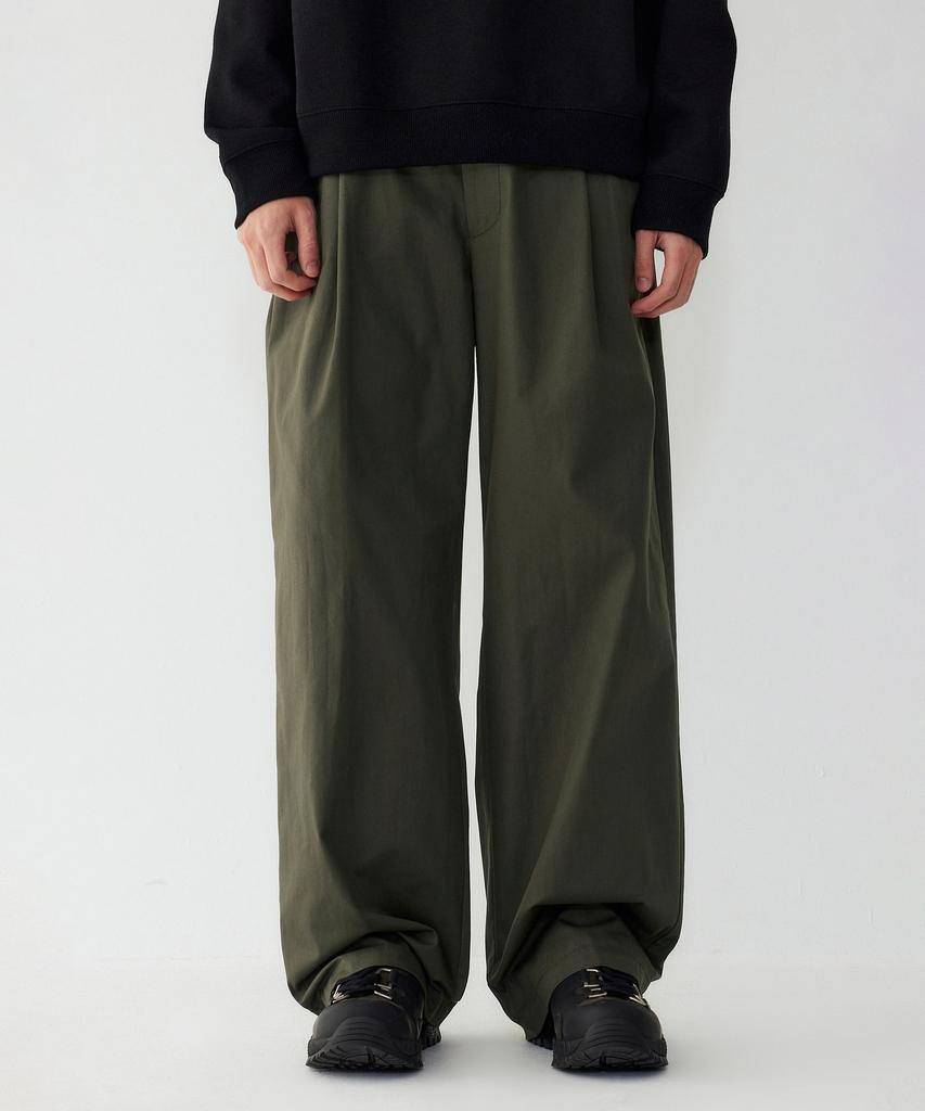 STUDIO TOMBOY [Men] Single-Pleat Chino Pants_Khaki 9155331204