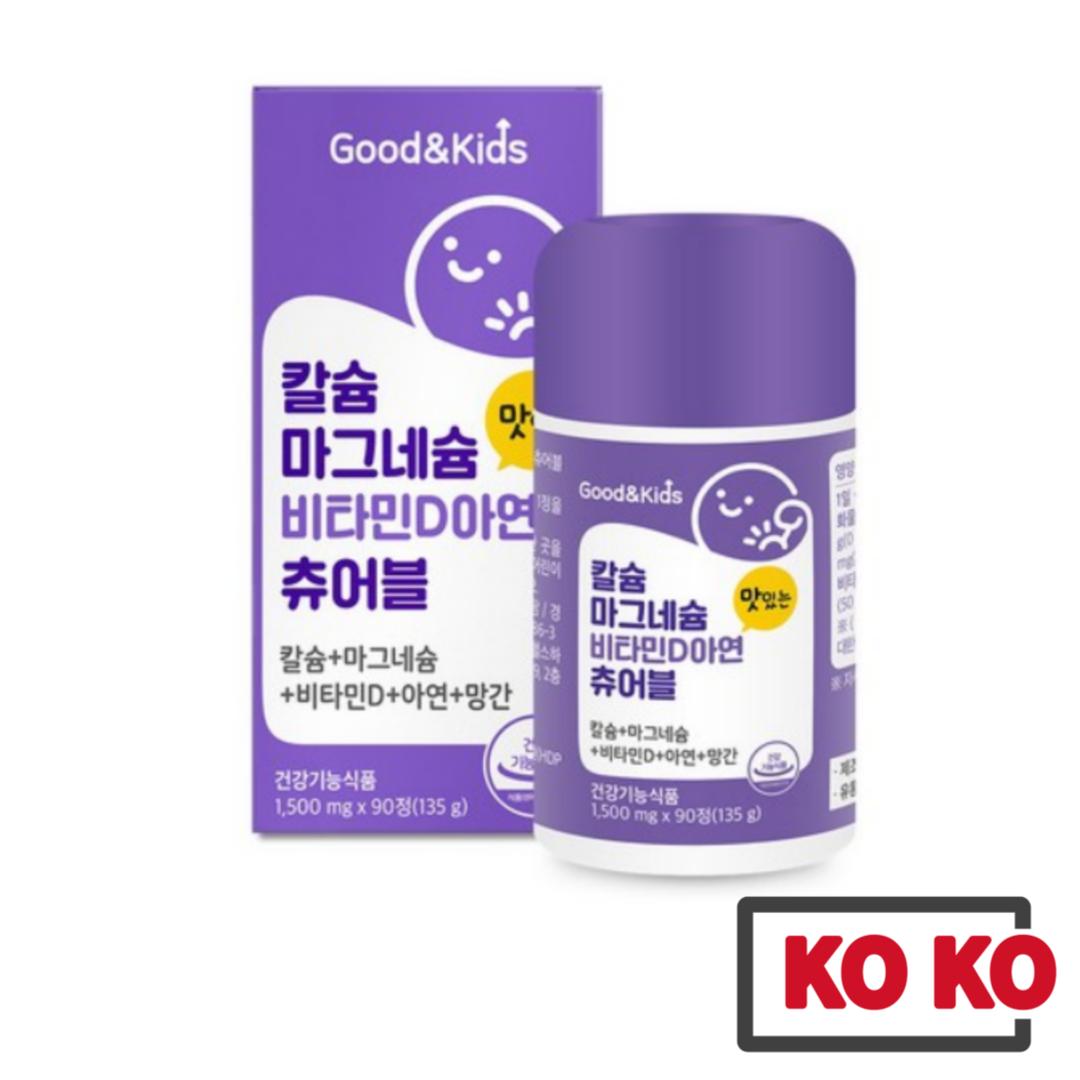 

[Natural Plus] Kids Кальцій Магній Вітамін D Цинк Жувальна 90 шт 90ea