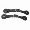 1 Pair Horse Riding Accessories Handmade Genuine Leather Equestrian Spur Strap (Black)