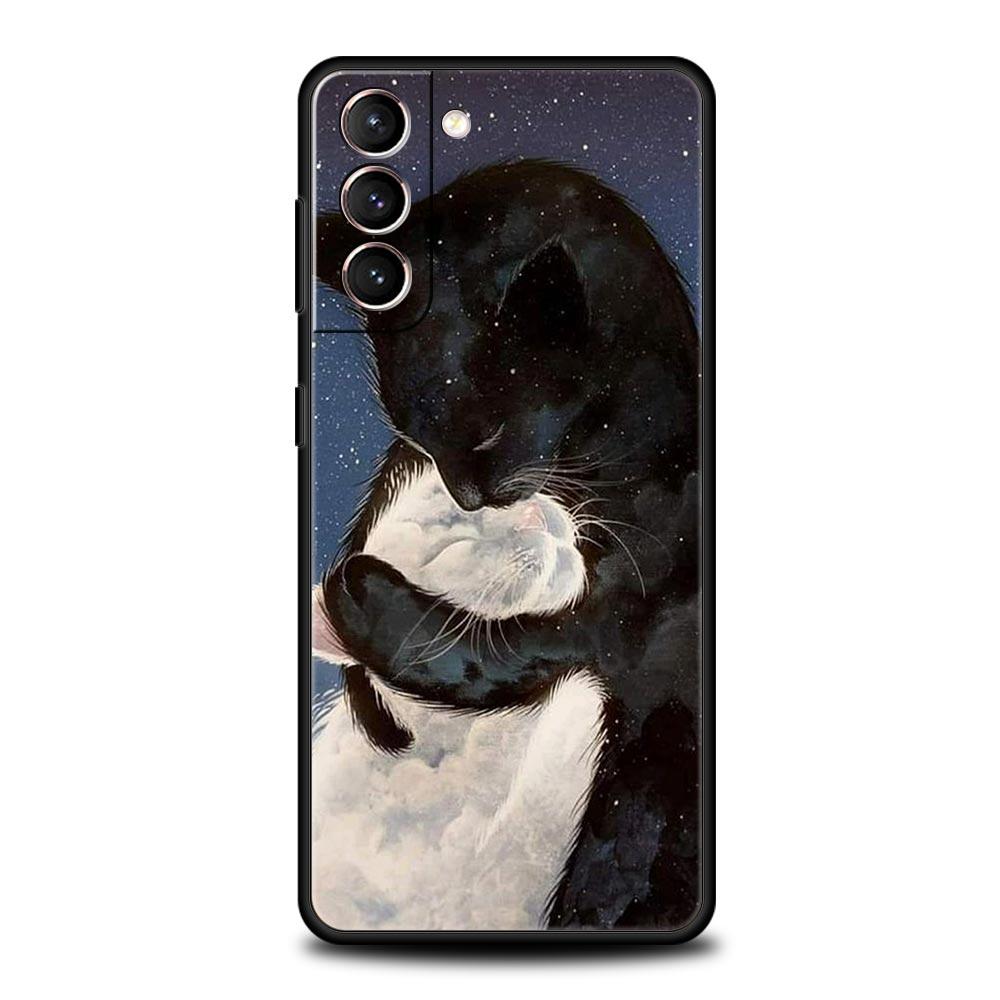 

Модный милый чехол для телефона с кошками из ТПУ для Samsung Galaxy S24 S23 S22 5G S20 Ultra S21 FE S10 S9 Plus S10E S8 Lite 20 Силиконовый чехол Samsung S21