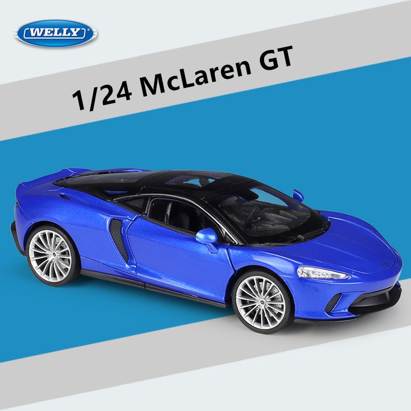 WELLY 1/24 McLaren GT Alloy Sports Car Model Diecasts Metal Racing Super Vehicles Car Model High Simulation Collection Kids Gift