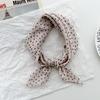 Silk Scarf Women's Spring, Autumn and Summer Polka Dot Cotton and Linen Small Square Scarf Korean Version Versatile Headscarf Professional Decoration 