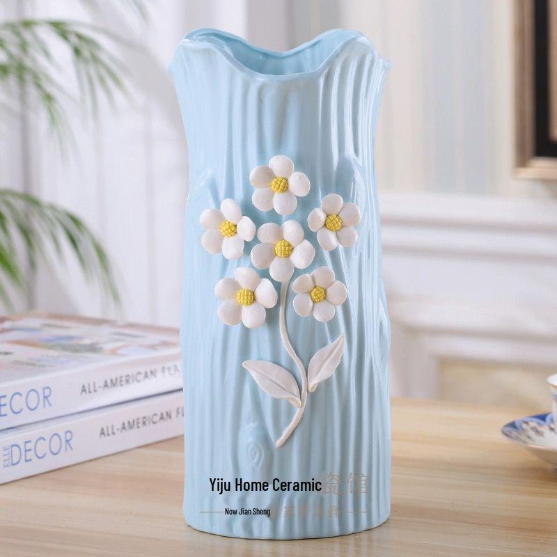 European Modern Ceramic Vase for Flower Arrangements - Ideal Home Decor for Living Room, Dining Table, or Coffee Table - Perfect Housewarming Gift