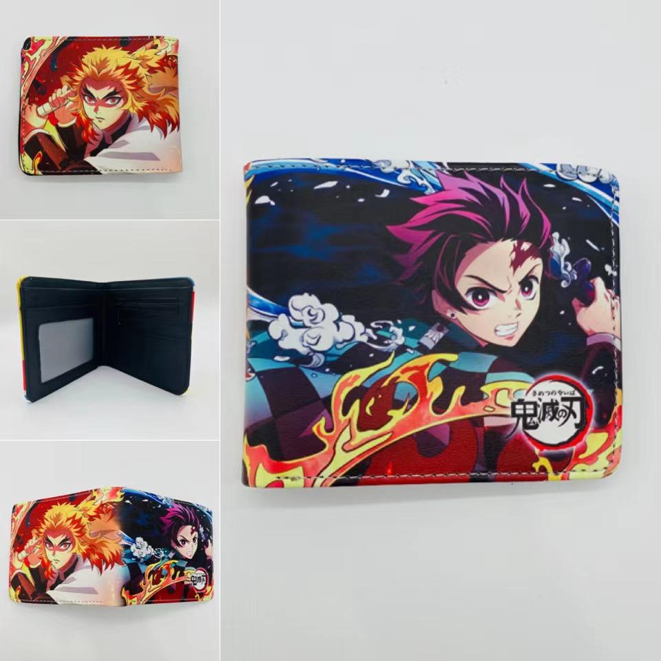 Japan cartoon comics Demon Slayer Short Fold Wallet Cartoon Coin Purse Suitable for Students 0006