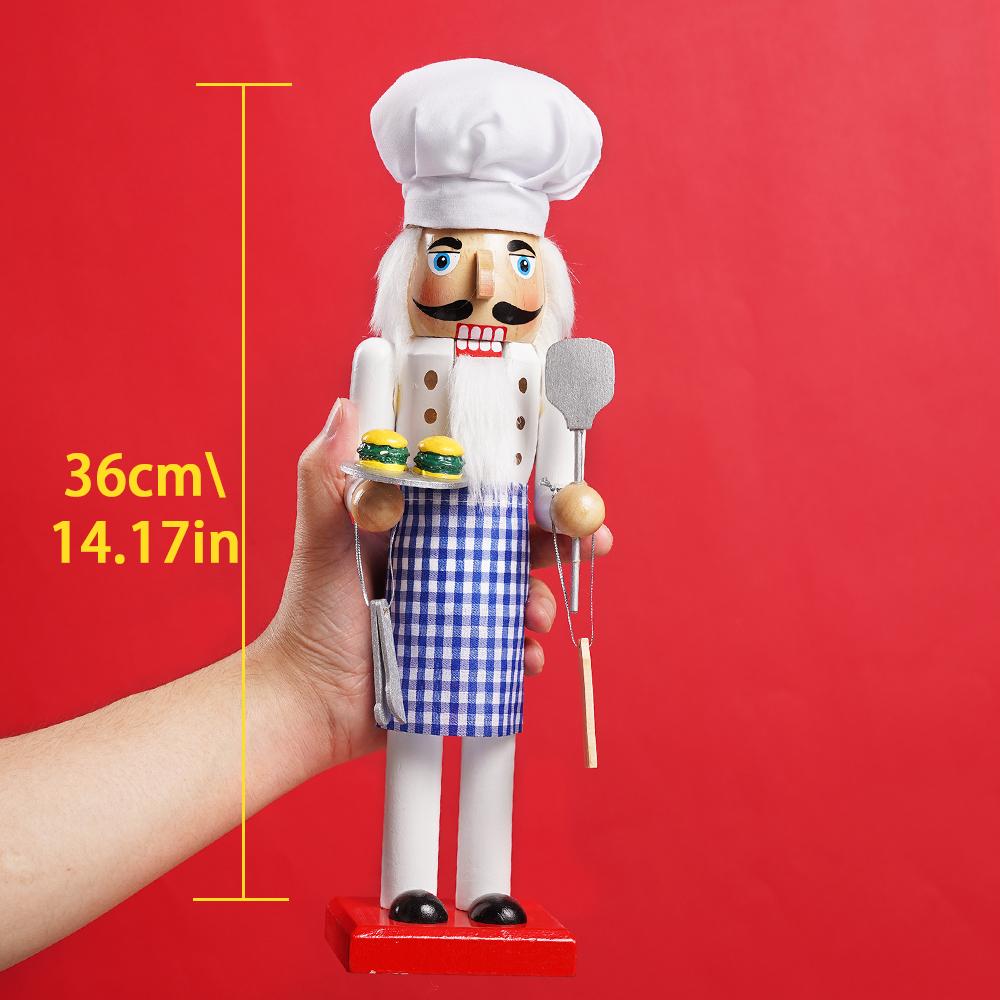 Świąteczny Dziadek do Orzechów kucharz od hamburgerów i cukiernik Ręcznie robiona Dekoracja Święta Bożego Narodzenia Nowy Rok Dekoracja na przyjęcie świąteczne Prezent