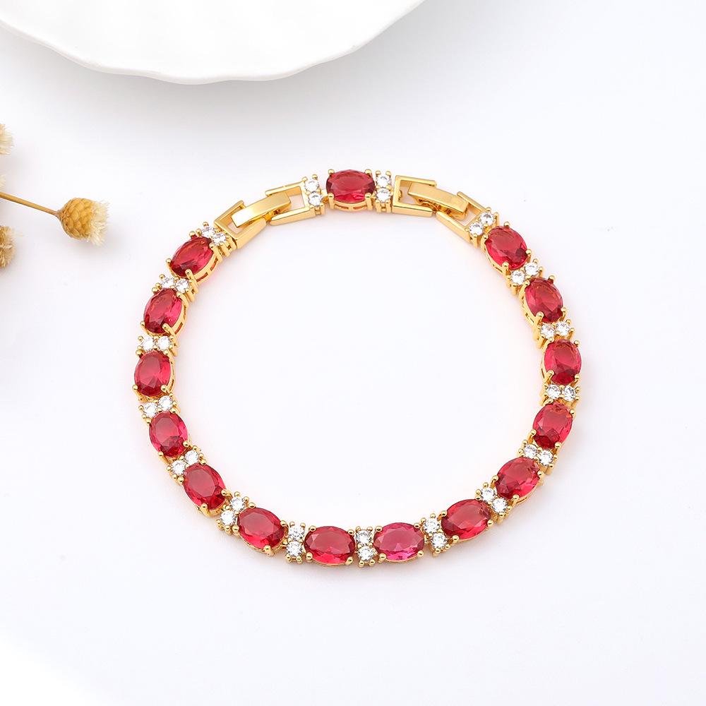 Women's Multicolor Zircon Crystal Bracelet - Non-Fading Gemstone Jewelry