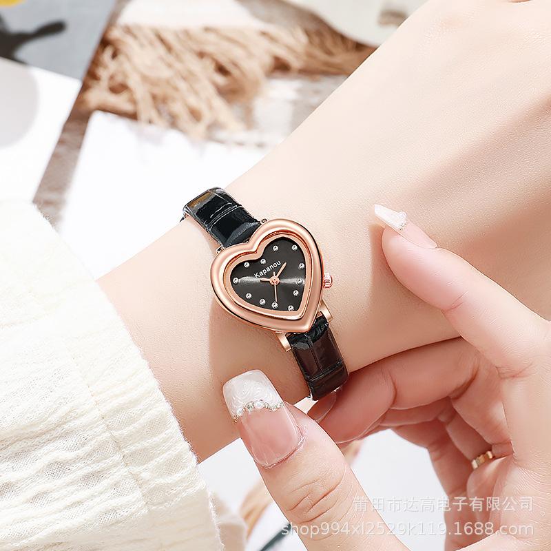 Thin Belt Mori Love Small Dial Watch Female High Value Student Simple Temperament French Niche Fashion Watch