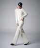 Linhalin Croc Embossed Low-Rise Bootcut Pants — Ivory
