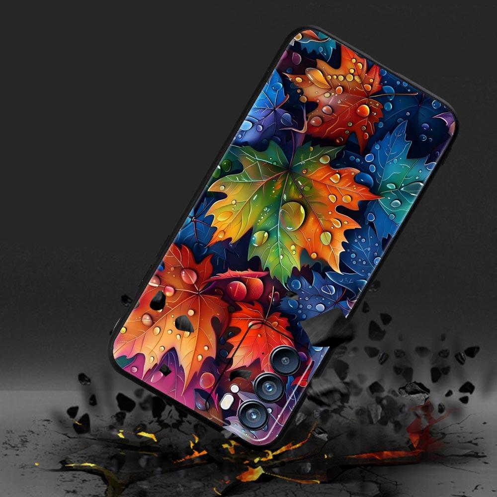Cartoon Leaf Phone Case For Oppo A17 A31 A54 A57 A78 A79 A98 Find X5 X6 Reno 6 7 8 10 11 12 13 F Pro 5G Soft TPU Cover Funda Bag