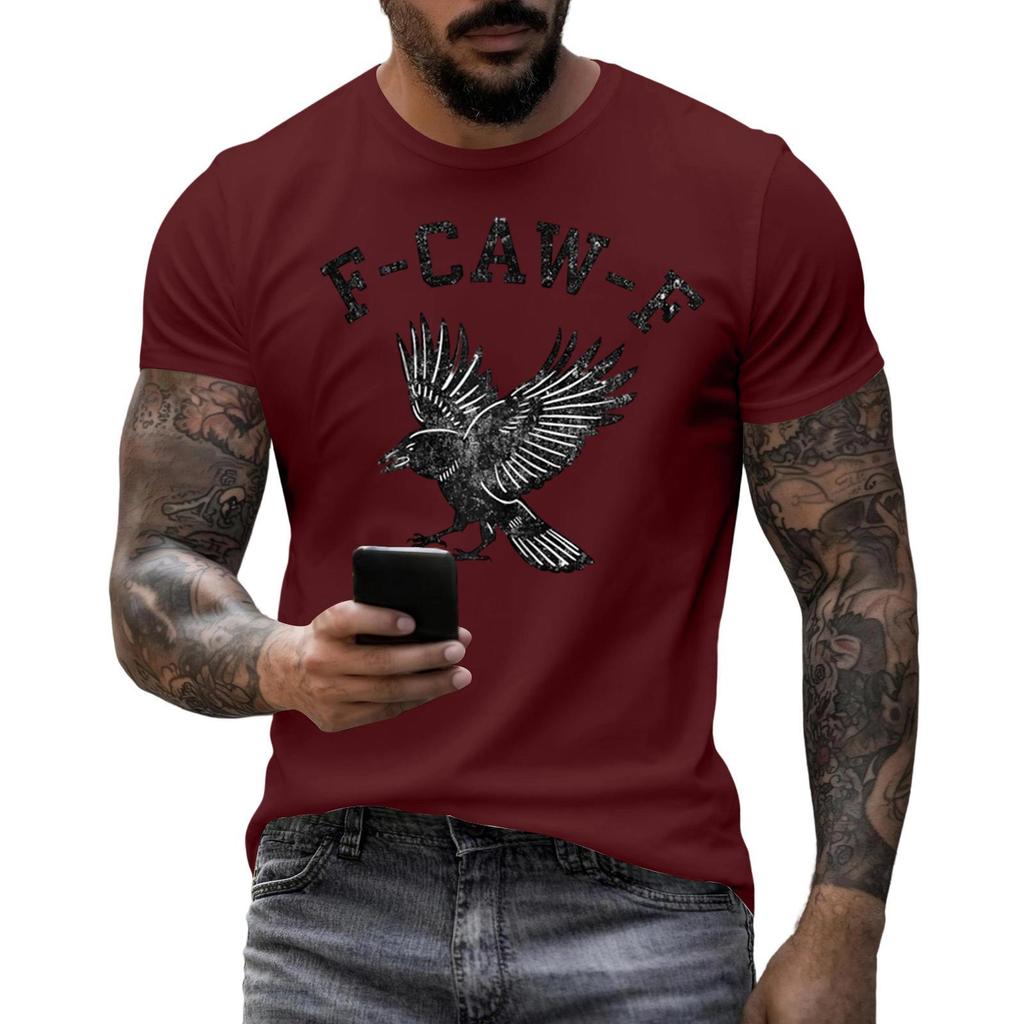 Men's Fashion Casual  Printed Short Sleeve Round Neck Pullover Tops