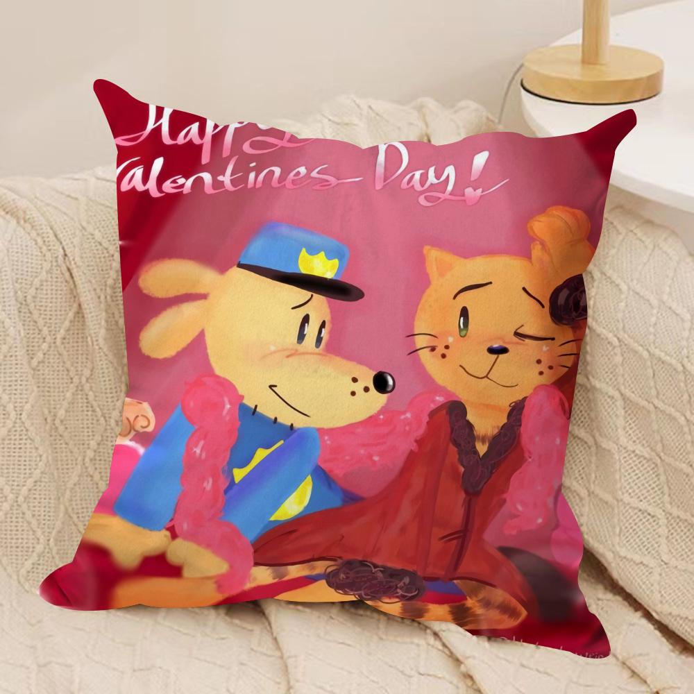

DOG MAN Anime Cushion Cover Soft Plush Fabric DoubleSided Printed Sofa Cushion Cover for All Seasons Home Decor Gift 40x40cm