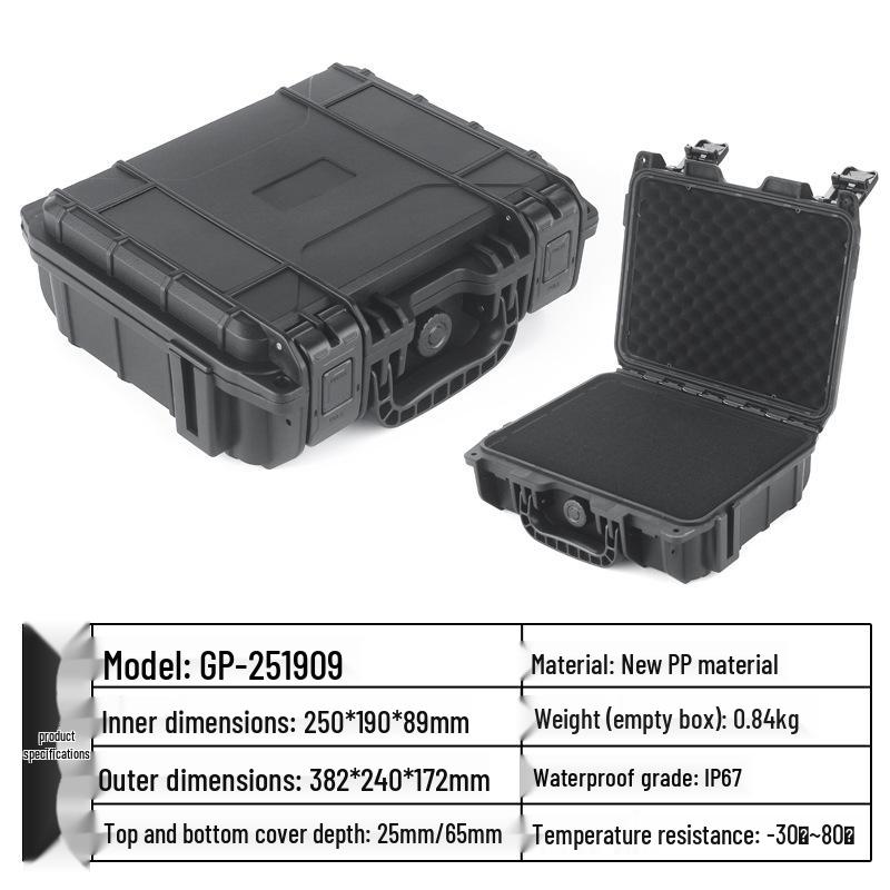 Large IP67 Waterproof Protective Tool Case with Sponge Insert