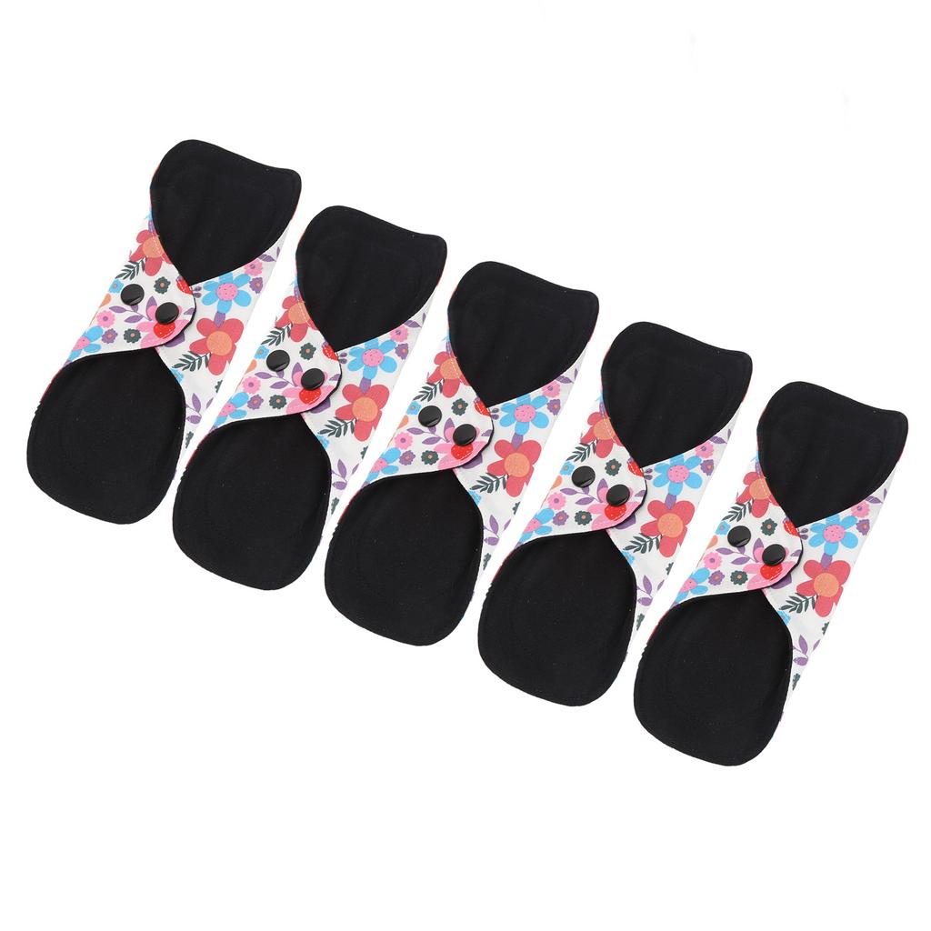 5pcs Reusable Menstrual Pads Breathable Highly Absorbent Cotton Postpartum Sanitary Pad L