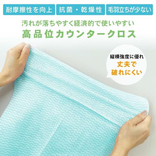 Hashimoto Cloth Counter Cloths, Thin, 100 Sheets (35 X 60 Cm), Green, 2UG, Disposable, Absorbent, Quick-Drying, Hygienic, for Dish Wiping, Home and Co