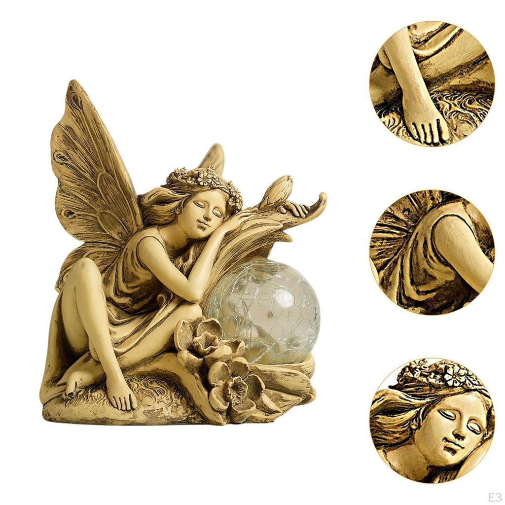 Garten Solar Statue Licht Elf Mädchen Skulptur Fee Figurine Rasen Ornament für Bauernhaus