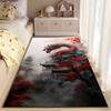 Red Dragon Amid Mystic Temple suitable as a non-slip mat for the living room or bedroom sofa