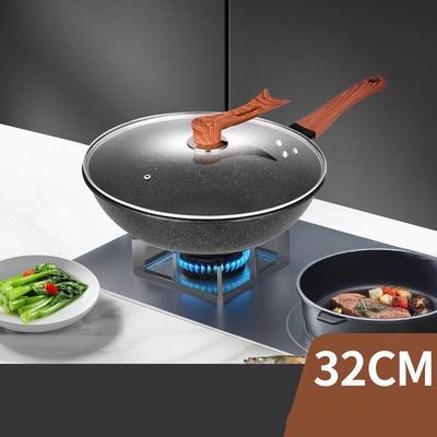 Yoshida Craftsman 32cm Non-stick Maifan Stone Wok with Lid