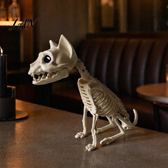 Creepy Halloween Party Props Animal Skeleton, Realistic Fish Bird Spider Snake Cat Skeleton Spooky Model for Party, Haunted House, Graveyard