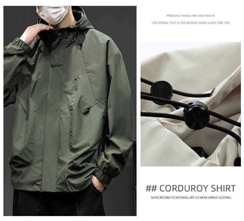 Men's Windproof Outdoor Shell Jacket - 2025 Autumn/Winter Thickened Cotton Casual Workwear Outerwear