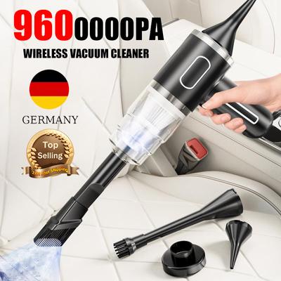 Aspirator auto fără fir 9600000Pa 5 în 1 Aspirație puternică Colector de praf Portabil de mână Aspirator umed uscat Suflător de aer