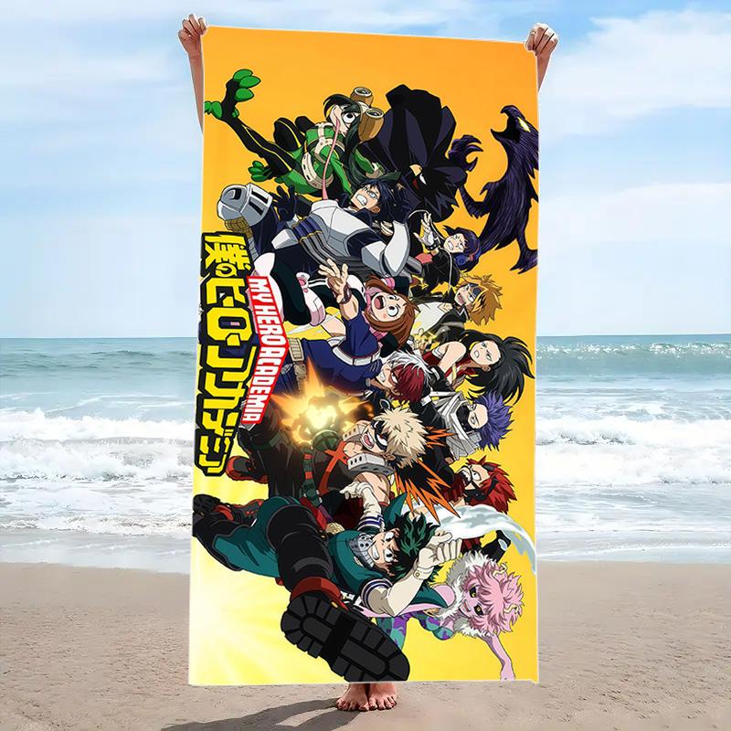 My Hero Academia Print Beach Towel, Large Soft Quick Dry Towel for Beach Camping Swimming