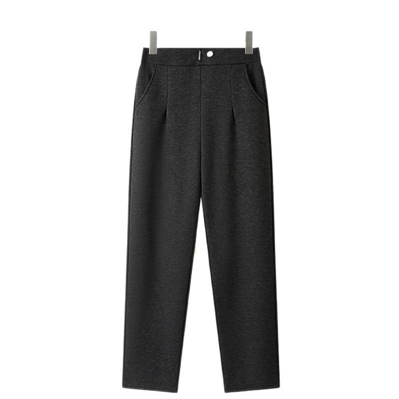 Plus Size Woolen Winter Pants for Women: Stylish, Thick, Warm Straight-Leg Trousers for Middle-Aged and Young Mothers