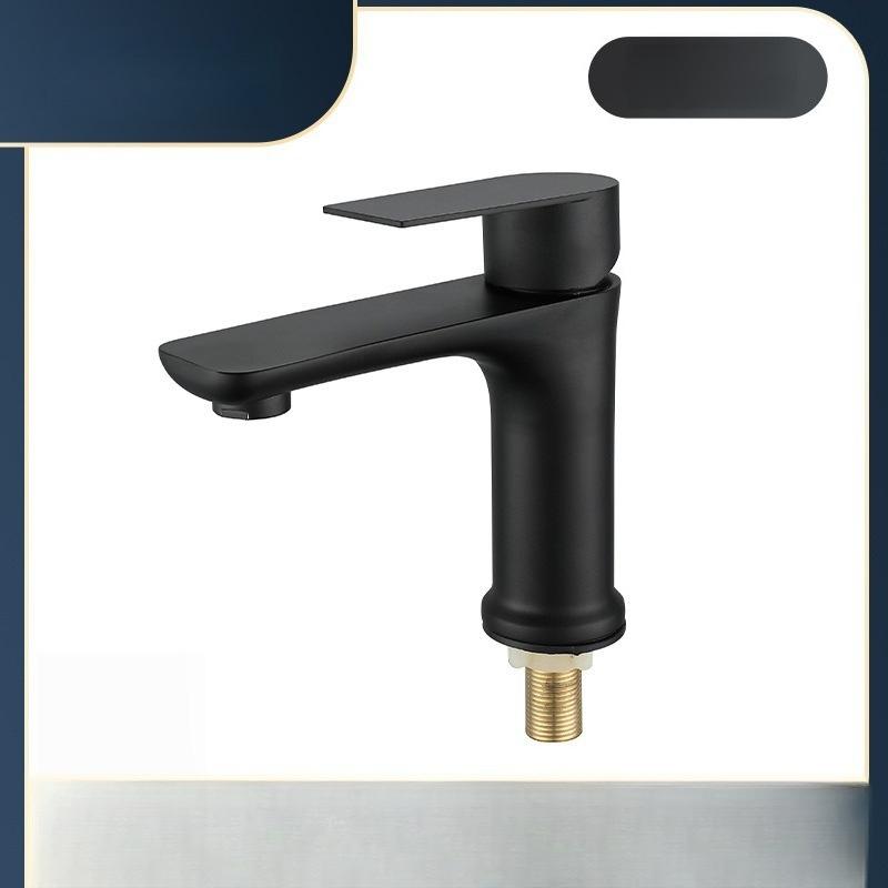 304 Stainless Steel Flat Single Cold Water Basin Faucet for Home Bathroom Countertop, Bathroom, Balcony Faucet
