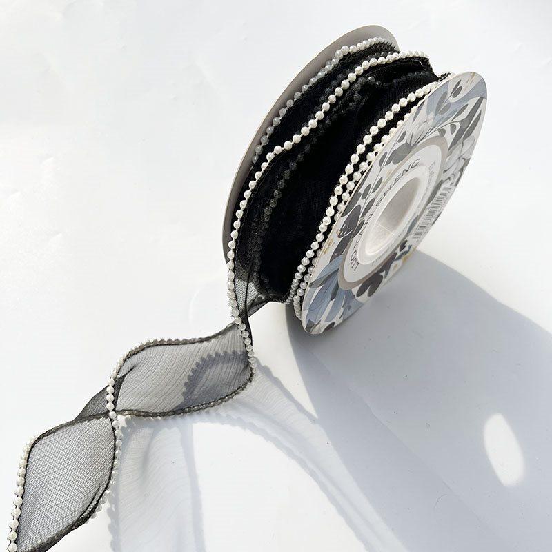 Iridescent Pearl Wave Silk Ribbon: Fishtail Yarn for Floral Arrangements & Decorations