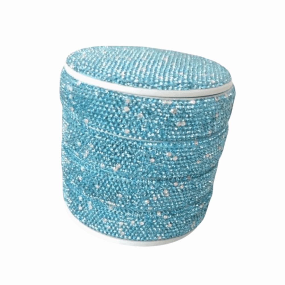 

Вращающаяся шкатулка для хранения украшений со стразами, 4 яруса, для хранения колец, браслетов, для путешествий синий