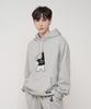Teddy Bear Embroidered Hoodie [Grey]