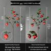 High-End Artificial Pomegranate Flower & Fruit Tree Branch Arrangement for Living Room or Dining Table Decor.