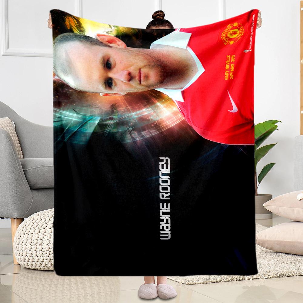 Soccer Player Action Blanket Soft & Cozy Suitable for Office Chair Office Seaside for All Occasions Modern Style Best Holiday Gift for Friends Family