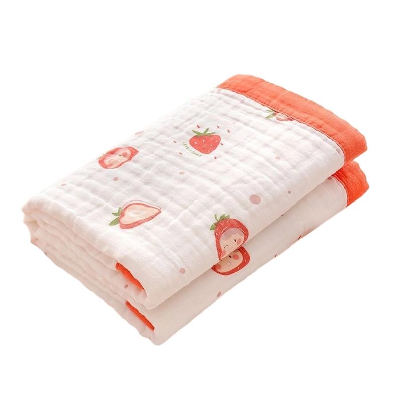 Large Size Infant Bath Blanket High Density Gauze Bath Towel 6-layer for Delicate Skin Quick Drying and Breathable