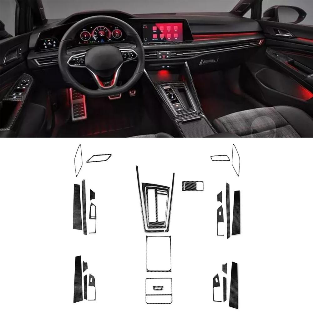 For Volkswagen VW Golf 8 MK8 GTI 2025 Car Carbon Fiber Interior Button Panel Trim Sticker Frame Styling Accessories