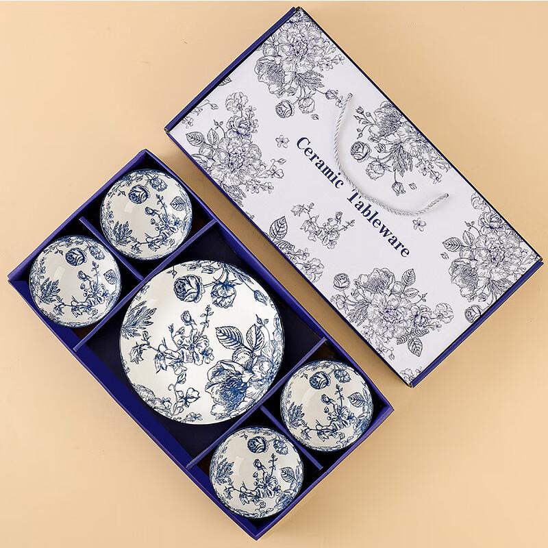 

ZISIZ Underglaze Rose Ceramic Dinnerware Set