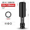 Clé à douille 1/2 tête hexagonale 8-24mm Adaptateur Clé Convertisseur Douille profonde Outils de retrait de pneu