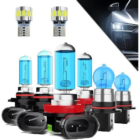 Halogen Headlights Fit For Chevrolet Chevy Suburban 2015-2020 Headlight Bulbs,9005/HB3/H10 High Beam+ H11/H8/H9 Low Beam+ PSX26W Fog Light Combo,Plug