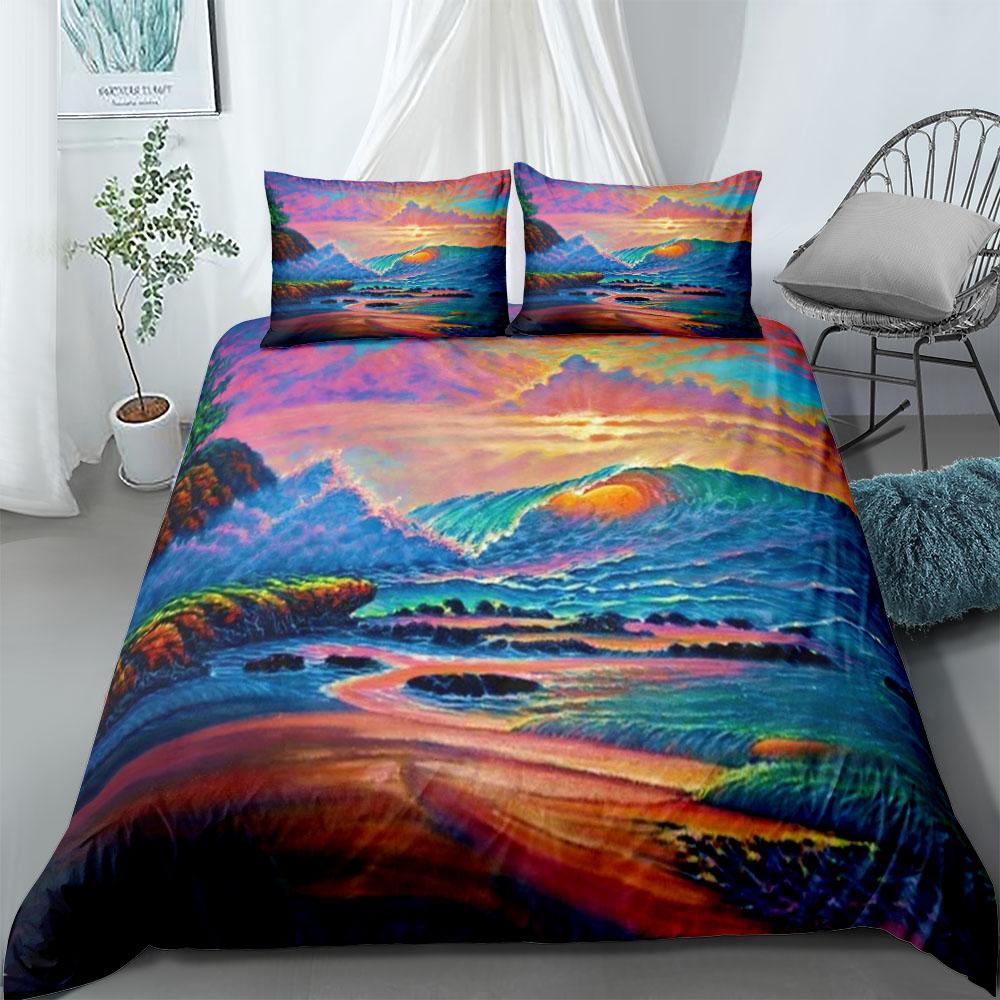 Motorcycle Rider Duvet Cover Set UK Single Double Queen US Twin Full King Size Bed Linen Set