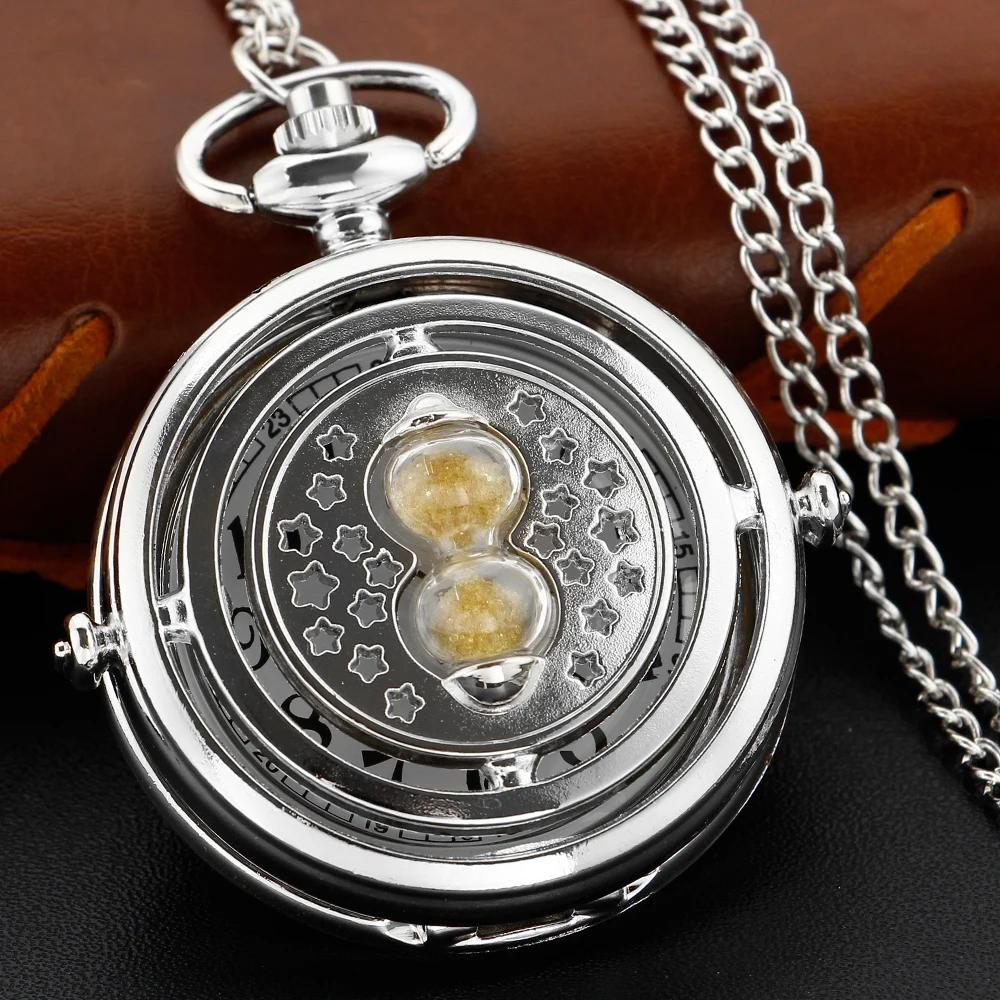

10pcs/lot Wholesale Gold/silver Time Hourglass Exquisite Quartz Pocket Watch Vintage Women Men Necklace Pendant Accessory Clock синий