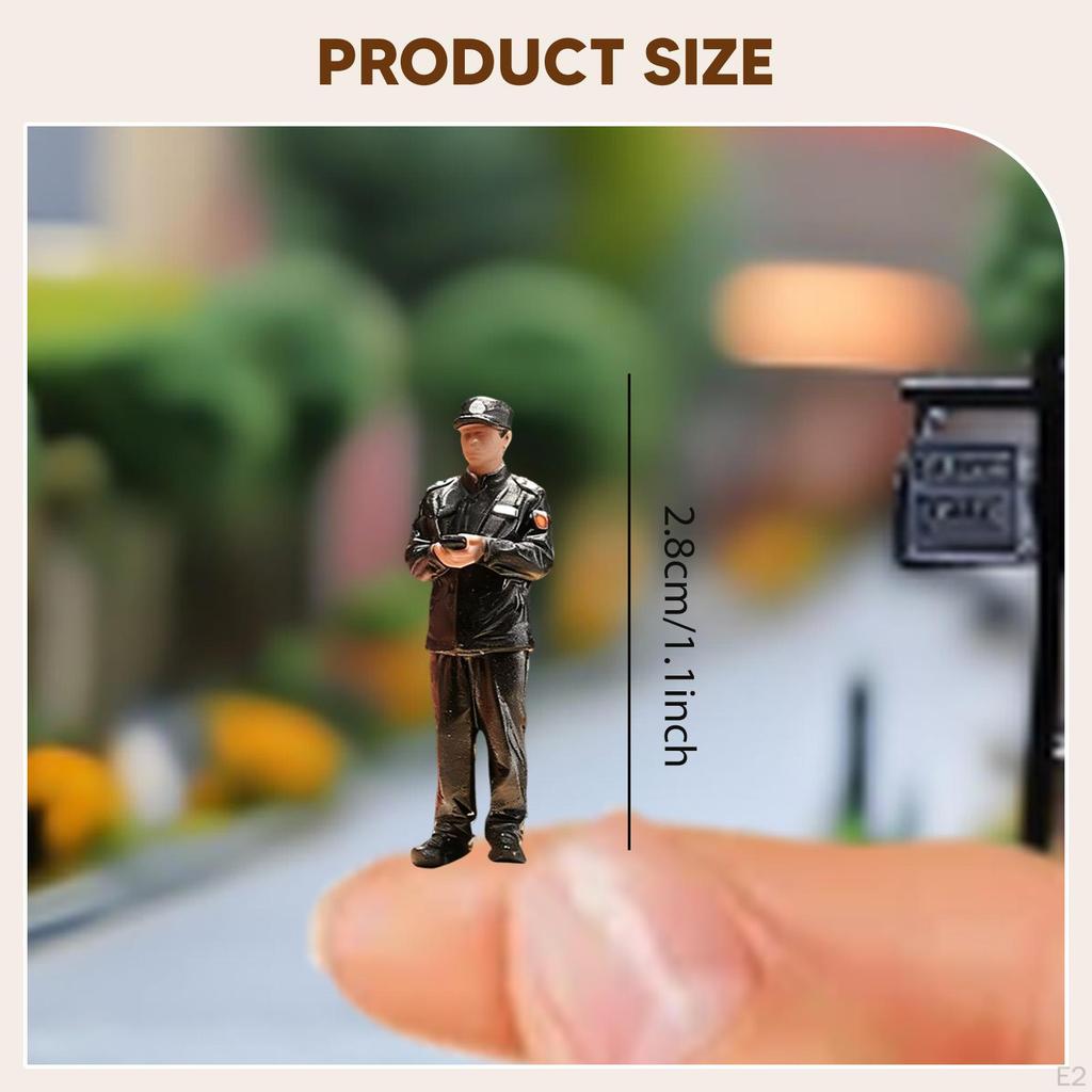 1:64 Black Suit Security Guard Mini People Realistic Display Decoration Ornament Diorama Man Figure