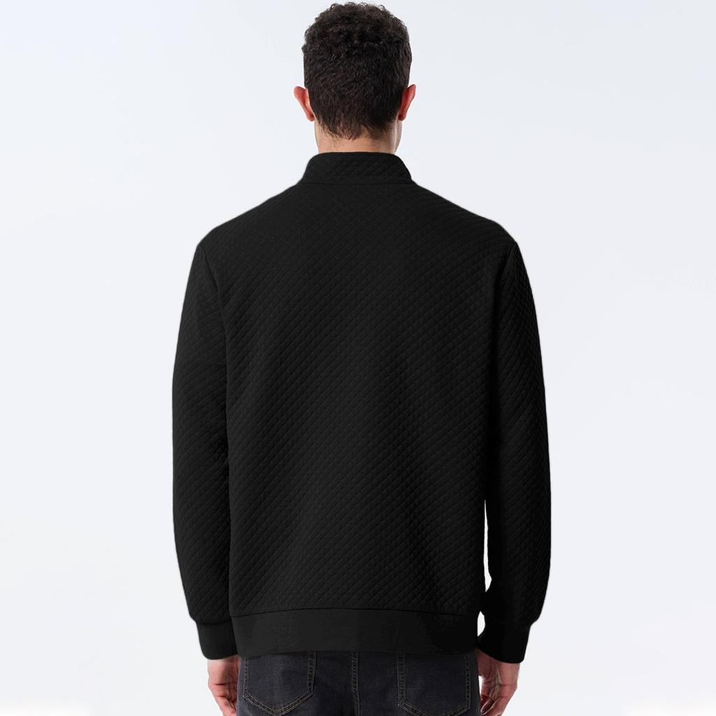 Herren Stehkragen Sweatshirt mit Reißverschluss Lässiges Design