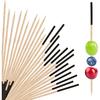 JtmyAota 200 Pack Bamboo Toothpicks for Appetizers, 2mm 4.7 Inch Natural Bamboo Cocktail Picks for Cake Dessert Food Fruit Party Decorations (Black)