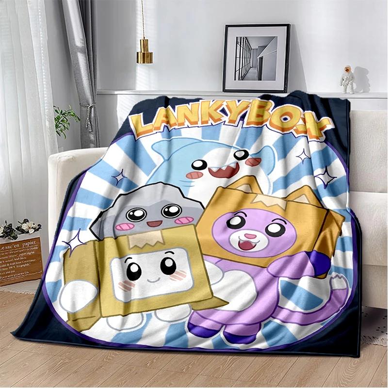 New Style Lankybox Boxy Foxy Rocky Cartoon Blanket,Soft Throw Blanket for Home Bedroom Bed Sofa Travel Picnic Cover Kid