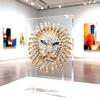 Full Animal Crystal Lion Head Domineering Accessory Brooch