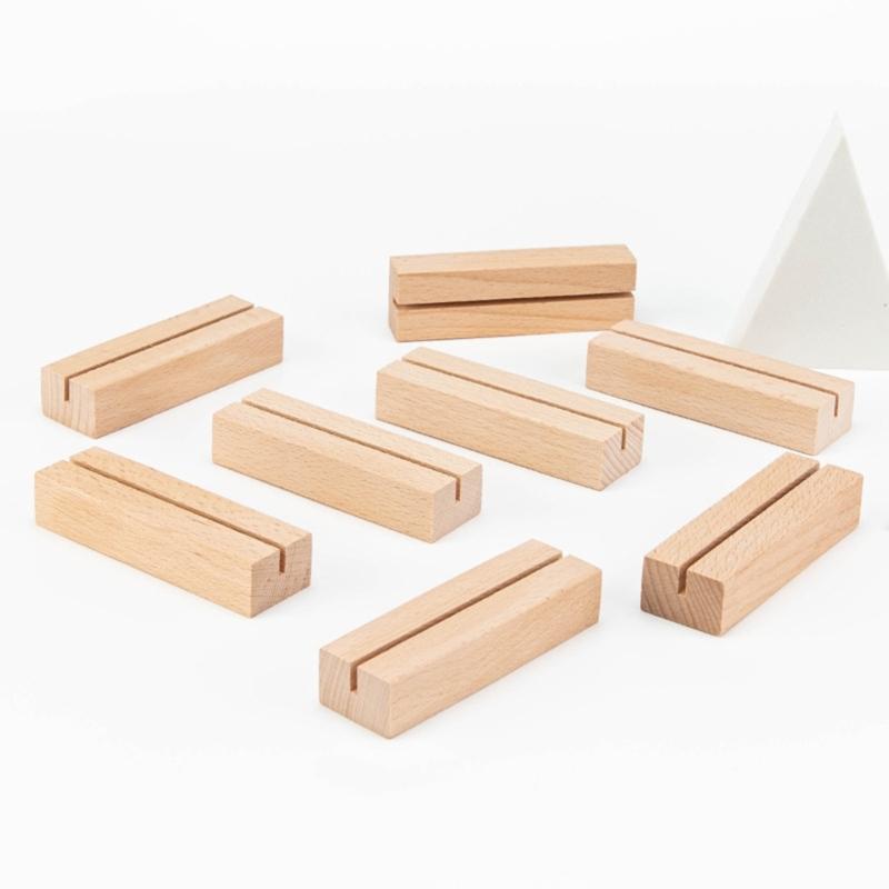 10 PCS Wood Place Card Holders Wood Sign Holders Table Number Holder Stands Name Card Holders for Wedding Table Setting