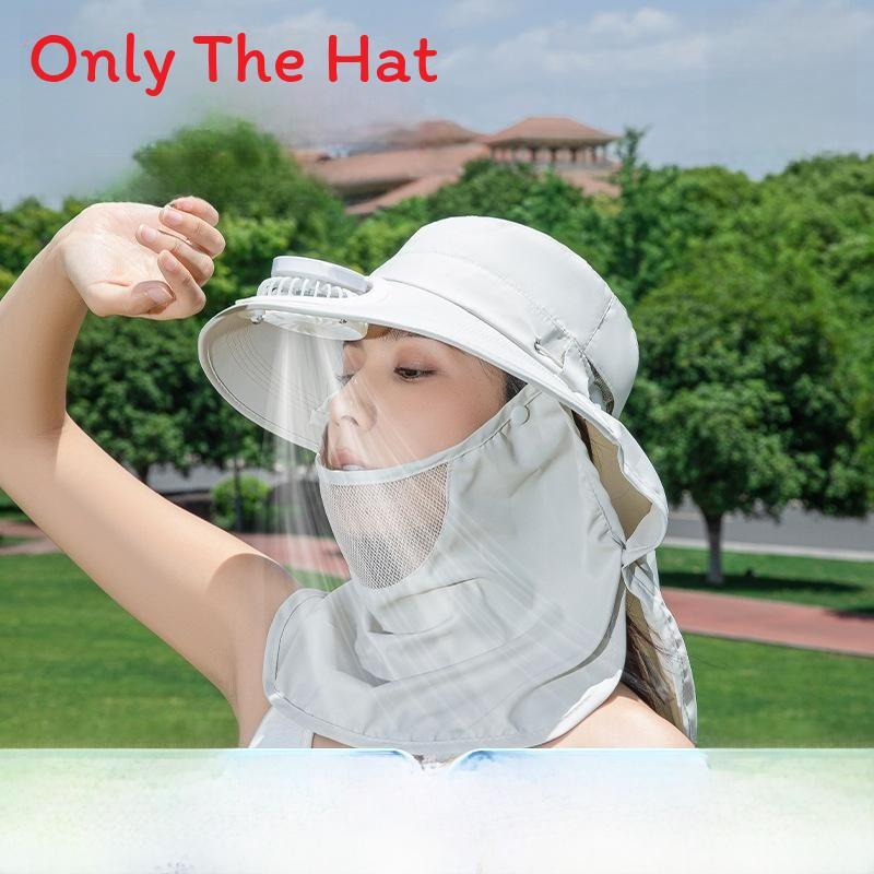 Sun Protection Hat With Fan For Women Summer Uv Shield And Breathable Cap